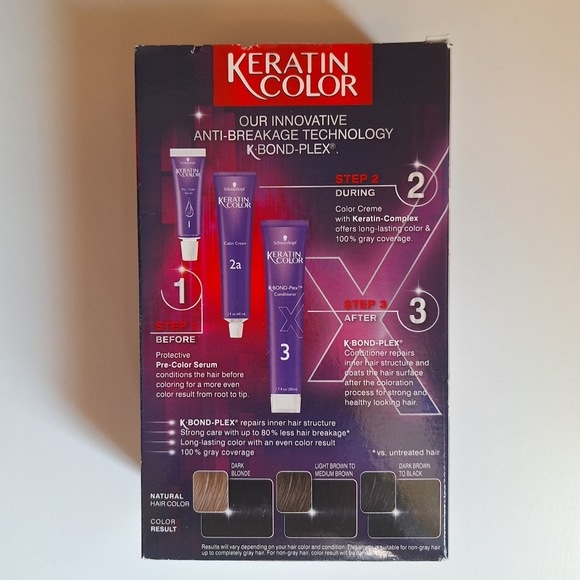 NEW Schwarzkopf Keratin Color Permanent Hair Color Dye 1.0 Black Onyx Gray Cover - Picture 2 of 8